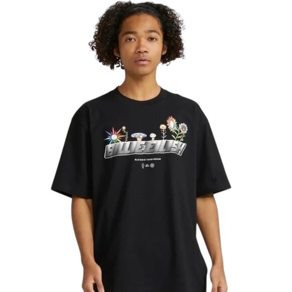 Uniqlo Billie Eilish Takashi Murakami Black Mens Graphic T-Shirt Tee Size Medium - Picture 2 of 12